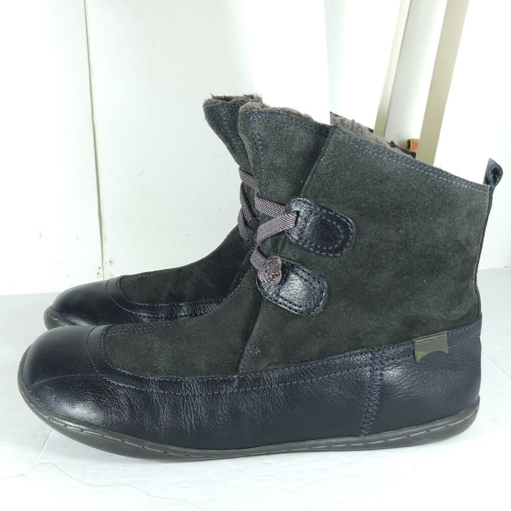 Camper Women's Beetle US5,5-6 EU36 Green Leather LaceUp Lightweight Ankle Boots - Picture 3 of 16